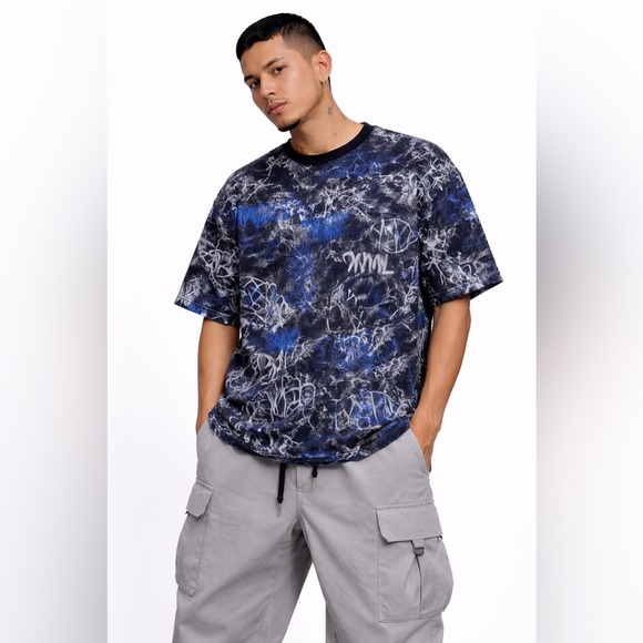 MNML Los Angeles Graphic Graffiti T-Shirt Men’s Large Black 100% Cotton NWT - Picture 2 of 6